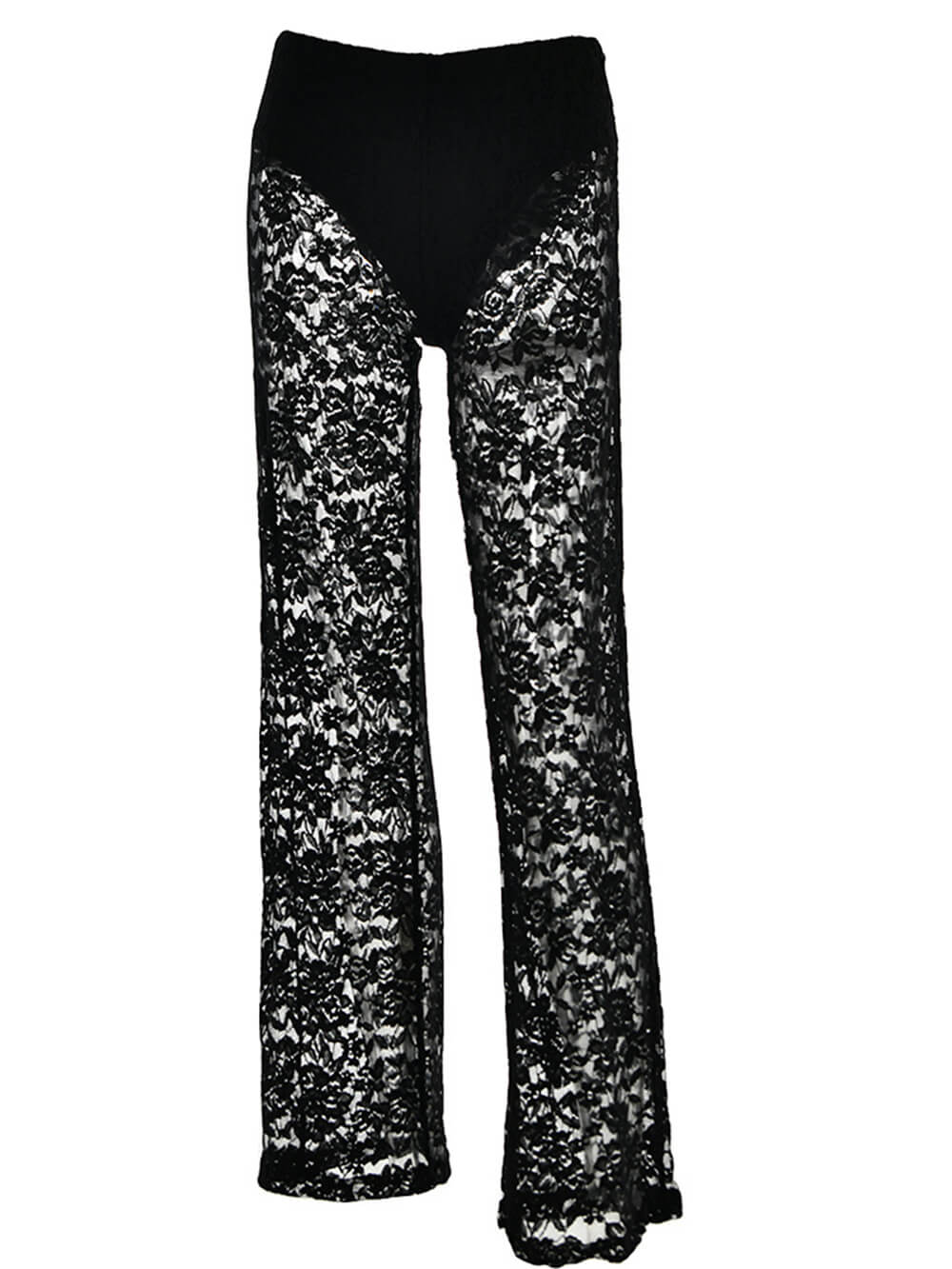 Elegant Lace High-Waist Straight Pants for Women