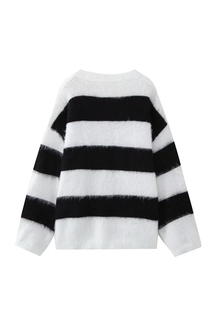 Knitted Crew Neck Casual Sweater