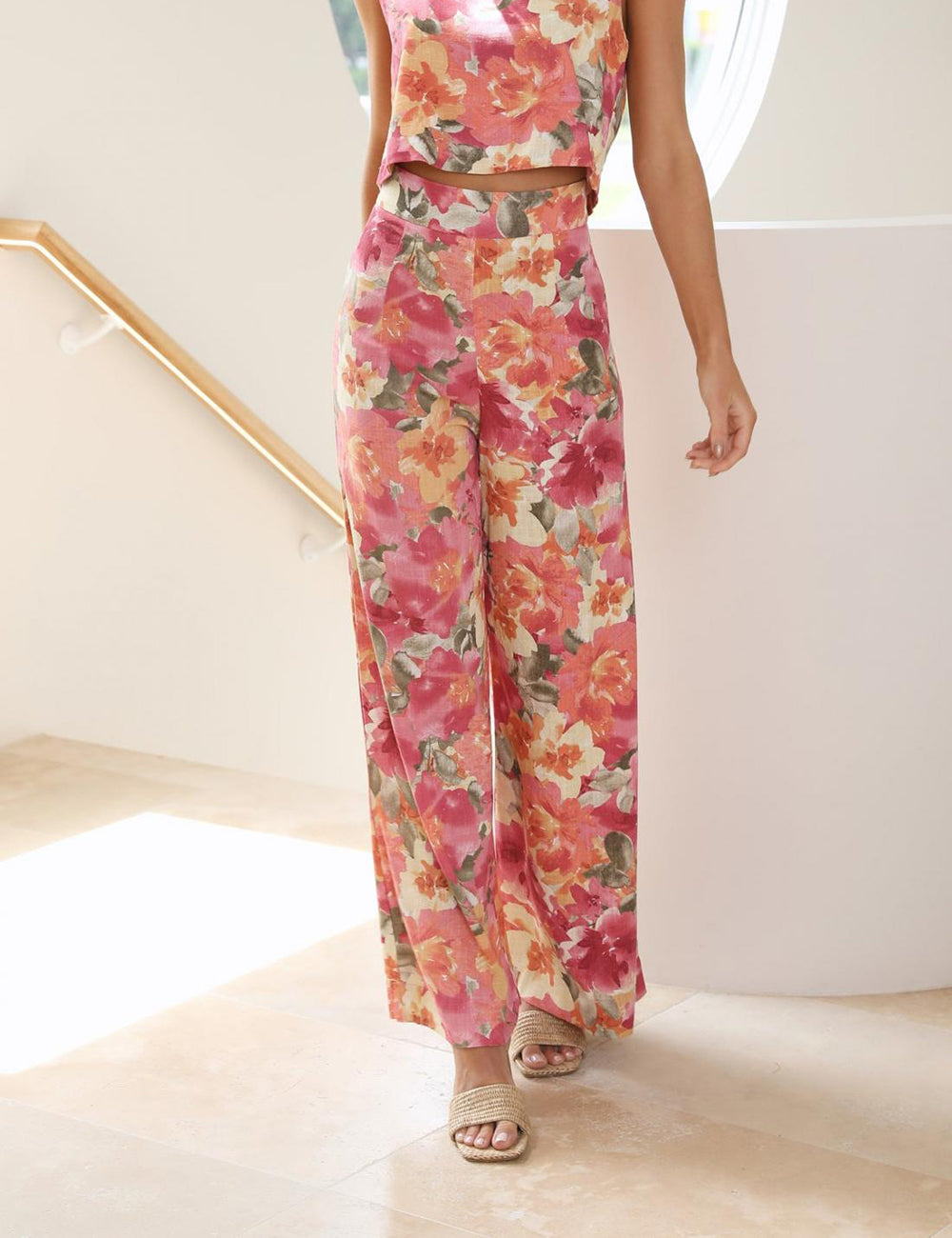 Mirage Print Wide Leg Pants for Women