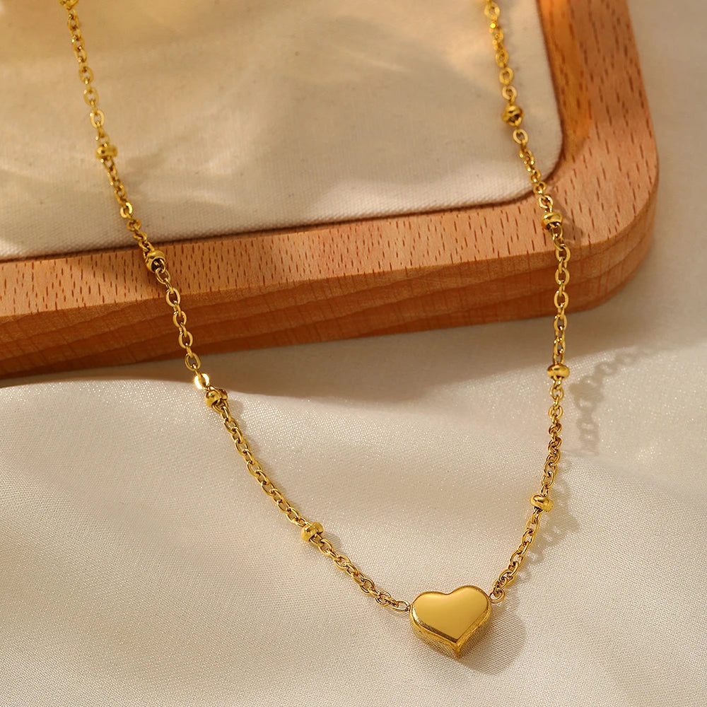 Golden Heart Pendant Necklace