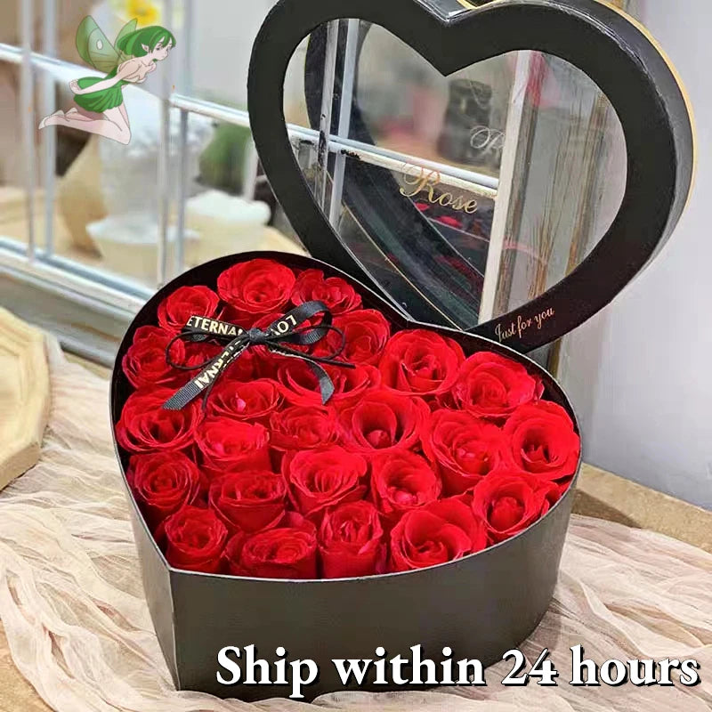 24/18Pcs Heart Shape Rose Gift Box