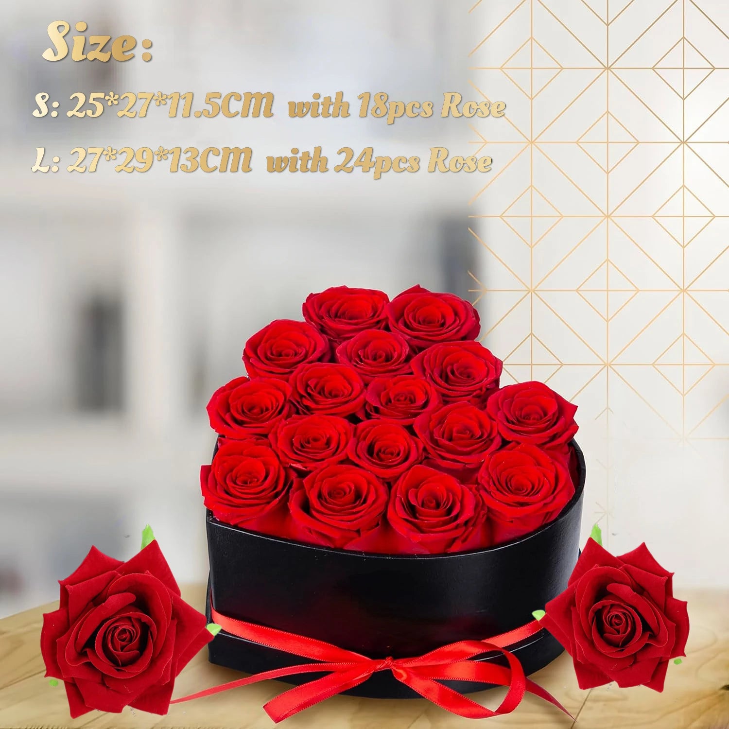 24/18Pcs Heart Shape Rose Gift Box