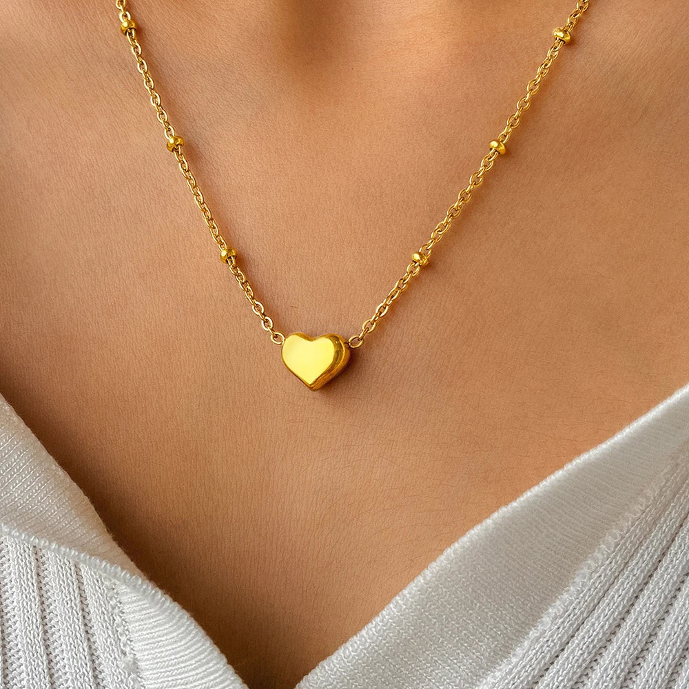 Golden Heart Pendant Necklace