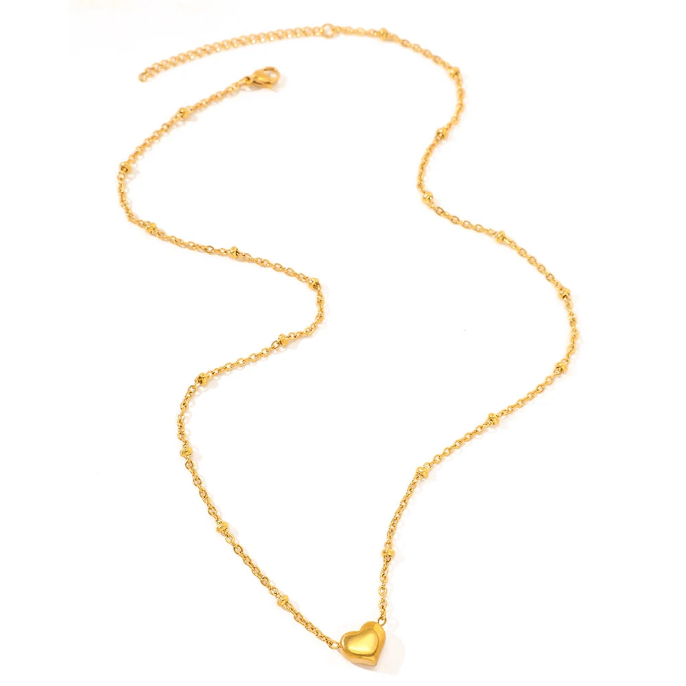 Golden Heart Pendant Necklace