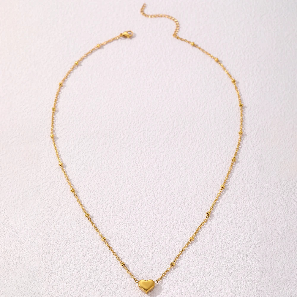 Golden Heart Pendant Necklace