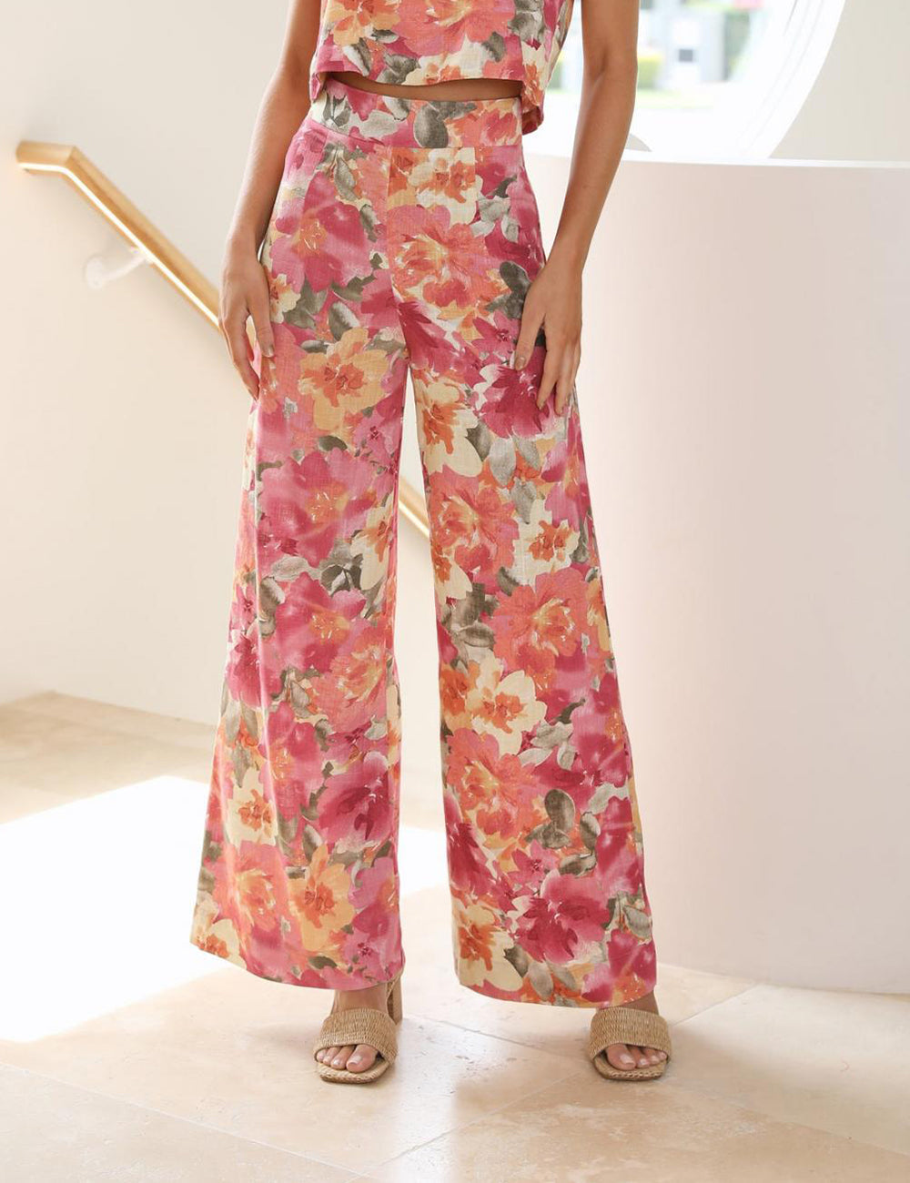 Mirage Print Wide Leg Pants for Women