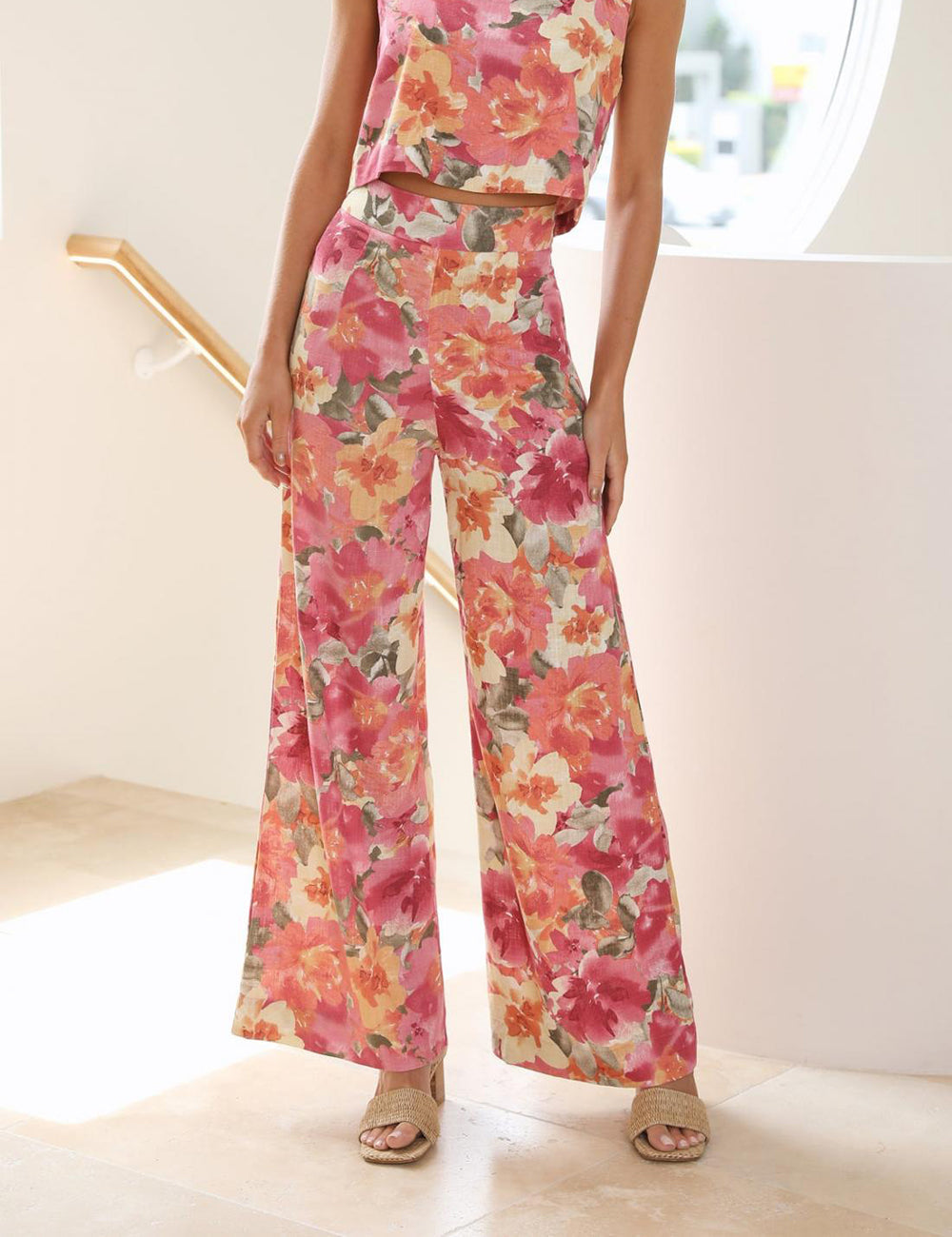 Mirage Print Wide Leg Pants for Women