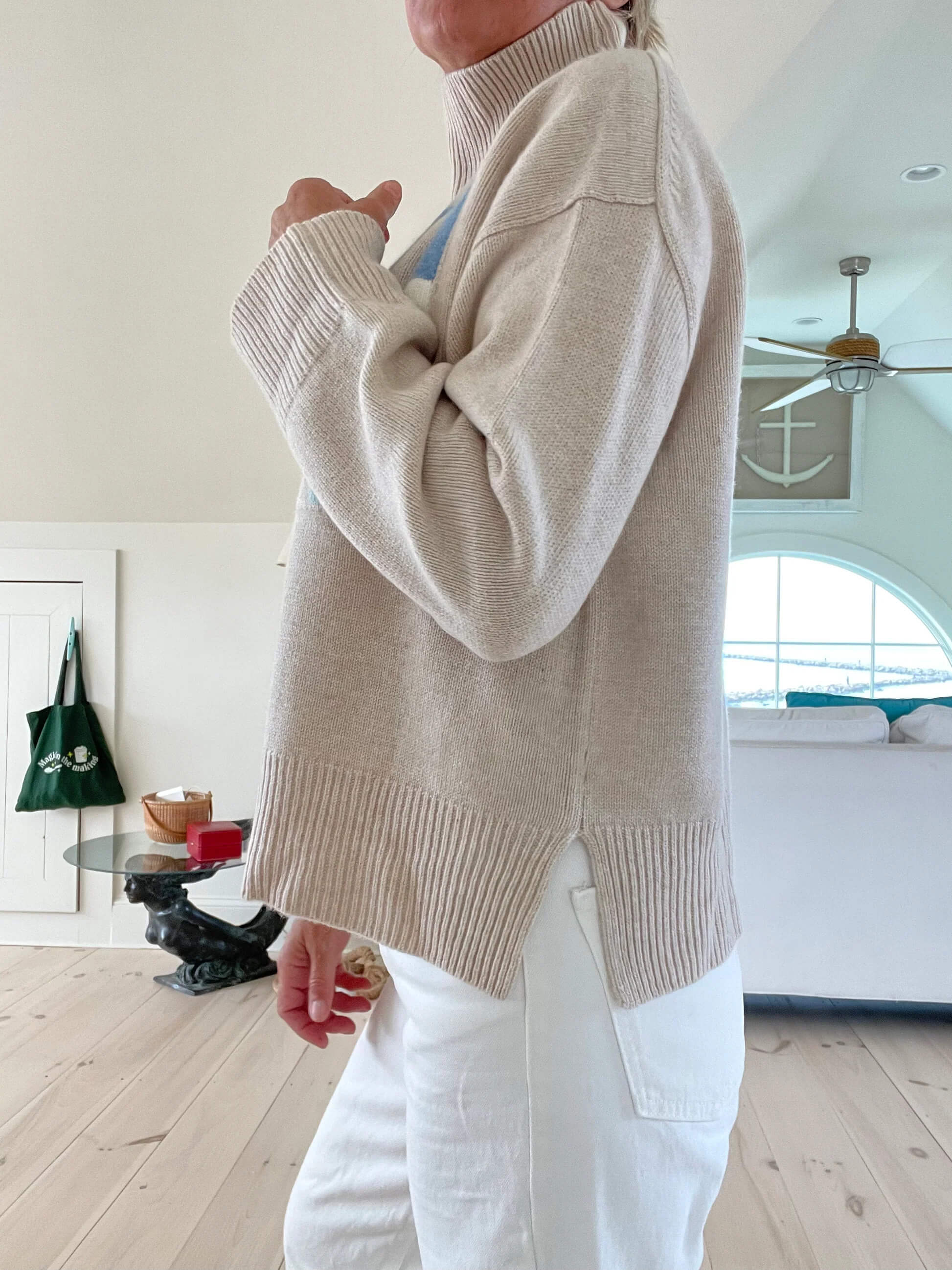 Retro Cashmere Turtleneck Ski Sweater