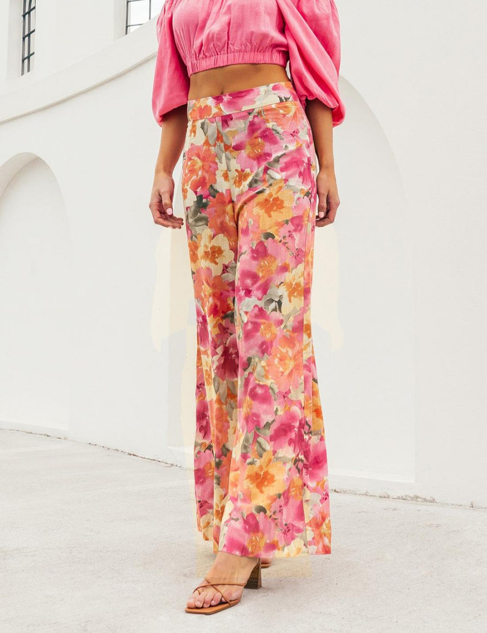 Mirage Print Wide Leg Pants for Women